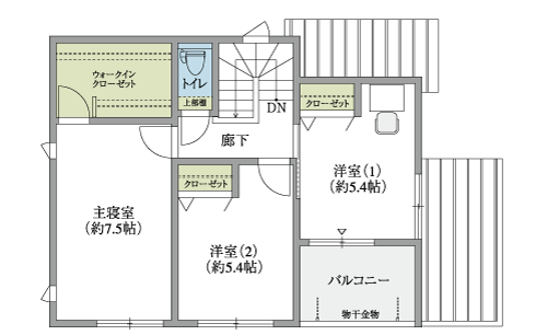 モデルハウス 間取り 2階